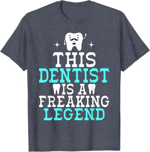 Vista 17 de Camiseta con texto en inglés «This Dentist is a freaking Legend Dentist», Negro