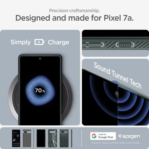 Vista 7 de Spigen Liquid Air diseñado para Pixel 7a Case (2023) [protección de grado militar] - Abyss Green