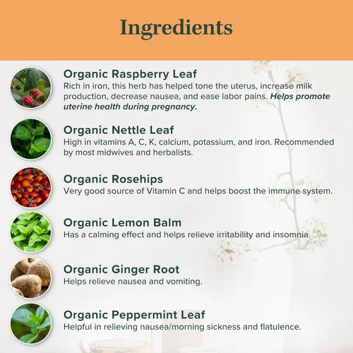 Vista 4 de Jade Tea - Té orgánico del tercer trimestre Té de embarazo - Tonificación y preparación para el nacimiento Salud uterina maximizada
