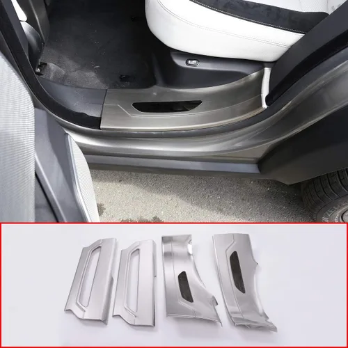 Vista 2 de Inoxidable Interior Puerta Guardia Umbral Umbral Umbral Placa Trim para Land Rover Range Rover Velar 2017 2018