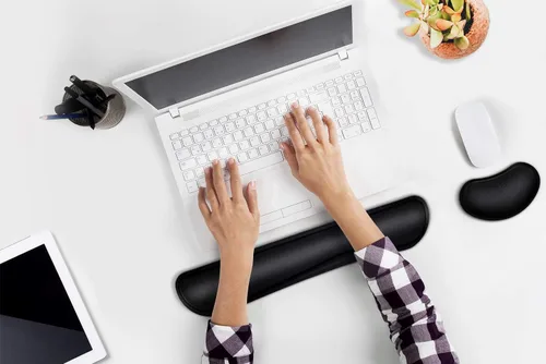 Vista 2 de TONOS Reposamuñecas para teclado, reposamuñecas de 17 pulgadas para teclado de computadora con espuma viscoelástica, diseño ergonómico para escribir