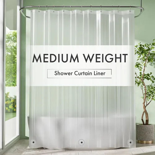 Vista 20 de Amazer forro de cortina de ducha para cabina, 36x72 forro de ducha de plástico transparente PEVA de peso medio para cortinas interiores de ducha