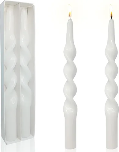 Vista 24 de Candelabros en espiral verde y velas cónicas verdes - Gedengni 7.5 pulgadas Velas cónicas cortas y encantadoras con diseño retorcido, velas sin