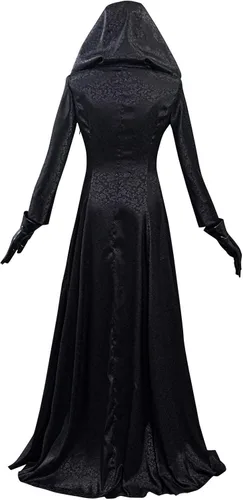 Vista 3 de Vestido de cosplay para mujer, disfraz blanco de vampiro para Halloween, con sombrero