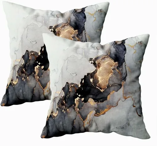 Vista 12 de Fundas de almohada decorativas de 16 x 16 pulgadas, patrón blanco y negro de tablero de ajedrez para sofá, fundas de cojín de granja para decoración
