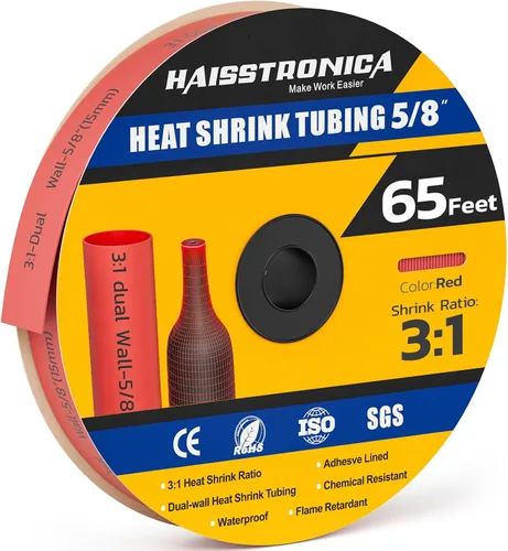 Vista 41 de haisstronica Tubo termorretráctil 3:1, relación de encogimiento, tubo termorretráctil de grado marino forrado con adhesivo para el hogar, automoción