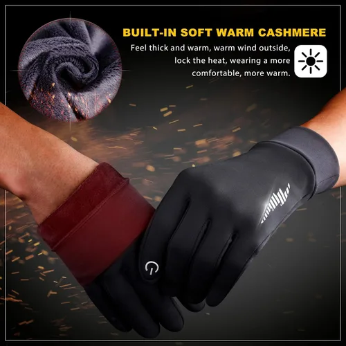 Vista 5 de SIMARI - Guantes de invierno para hombres y mujeres para pantalla táctil guantes de invierno guantes de trabajo para correr conducir montar
