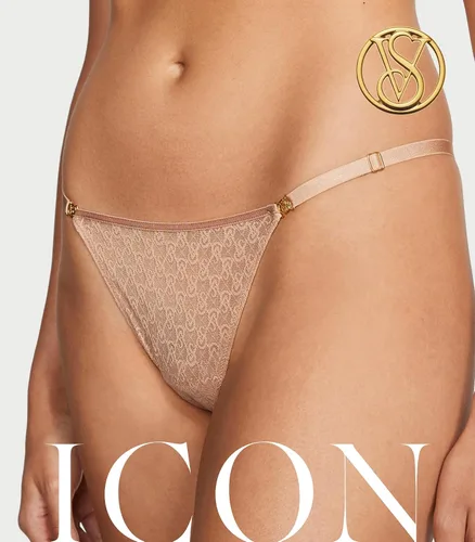 Vista 2 de Victoria's Secret Icon - Calzones de tanga, VS Monograma, correa ajustable, ropa interior con tanga en G, colección muy sexy (XS-XXL)
