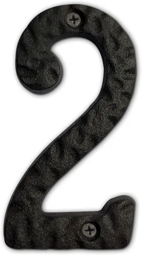 Vista 12 de Números de dirección de casa de 4 pulgadas de altura, número de casa de hierro fundido, acabado negro inoxidable, número 1