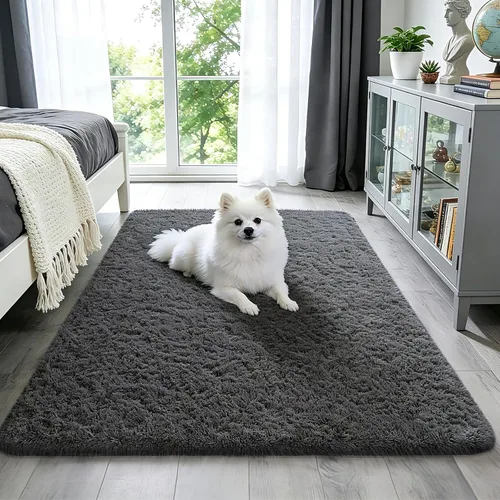 Vista 126 de Ophanie - Alfombras para sala de estar, antideslizante y suave, de felpa grandes y peludas para dormitorio, peludas para niños y niñas, decoración