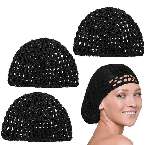 Vista 3 de DIVINA VITAE Red de pelo de ganchillo de malla para mujer, gorro de malla de punto y cubierta de red para el cabello, accesorio de cubierta de pelo
