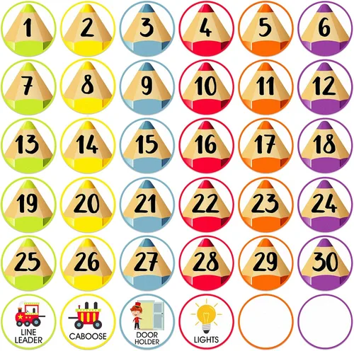 Vista 8 de PETCEE 36 calcomanías de confeti para el suelo del aula, 36 unidades, calcomanías de números de confeti para aula, jardín de infantes, preescolar