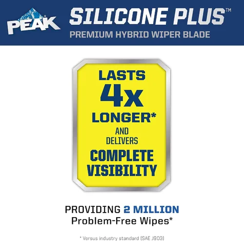 Vista 3 de PEAK Silicone Plus - Escobilla para parabrisas híbrida todo clima de 13 pulgadas, escobilla de parabrisas frontal premium de reemplazo con conector