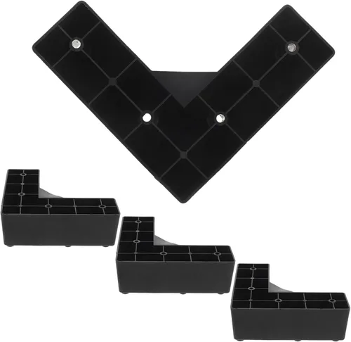 Vista 10 de NUOBESTY Patas de muebles en forma de L, paquete de 4 con tornillos de 5.90 x 5.90 x 2.95 pulgadas, pies de soporte de plástico para sofá, cama