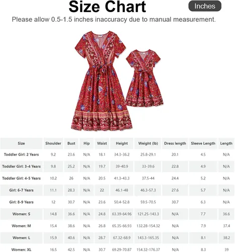 Vista 7 de PATPAT Vestidos de mamá y yo a juego para la familia, vestido de lunares con mangas voladas para madre e hija