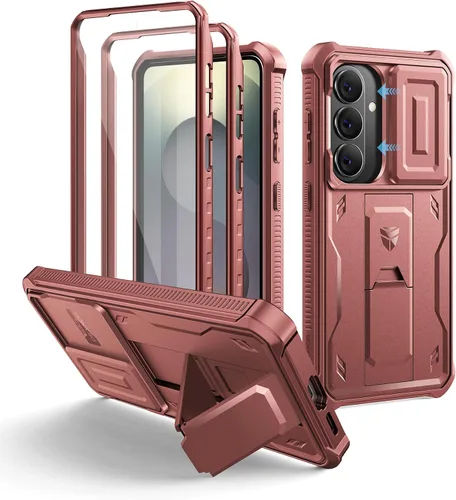 Vista 12 de Dexnor Funda para Samsung Galaxy S24 con Cubierta Deslizante Integrada para Cámara y Protector de Pantalla y Soporte, Funda Resistente a los Golpes