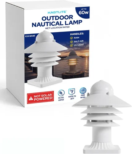 Vista 12 de KastLite Aplique Náutico de Pared para Exteriores - Farol Costero No Metálico Resistente al Óxido e Impermeable - Luminaria Certificada UL