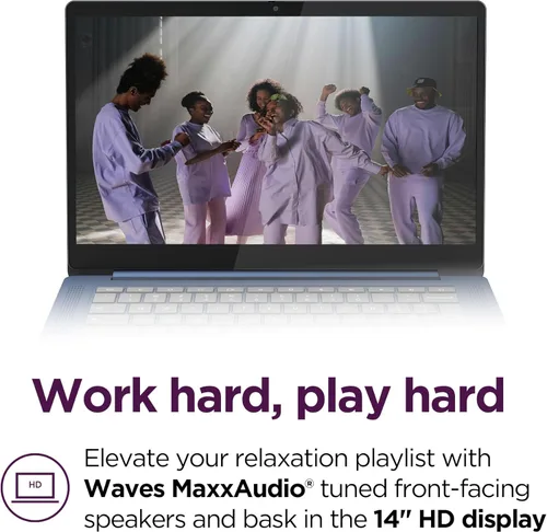 Vista 4 de Lenovo IdeaPad Slim 3 Chromebook - 2024 - Laptop ligero - Altavoces Waves MaxxAudio® - Pantalla HD de 14" - Cámara HD 720p - 4GB de memoria - 64GB