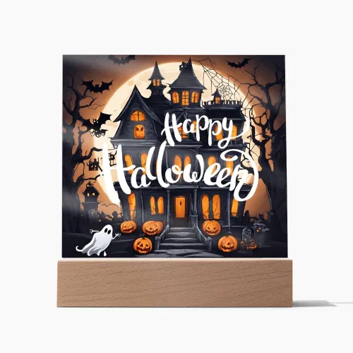 Vista 12 de Lámpara de Halloween espeluznante con decoración de luz nocturna con temática de araña y esqueleto, escena de castillo fantasma para una experiencia