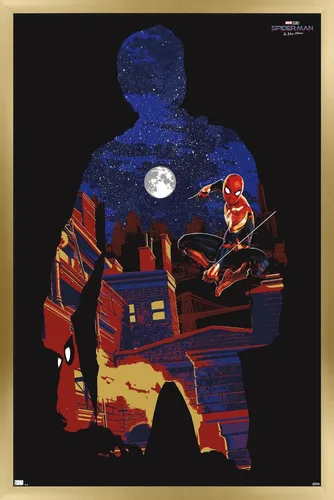 Vista 18 de Trends International Marvel Spider-Man: No Way Home - Póster de pared de silueta, 22.4 pulgadas de largo x 14.7 pulgadas, versión enmarcada
