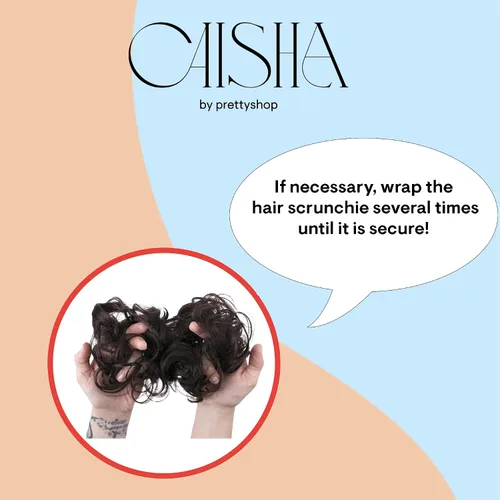 Vista 10 de CAISHA Postizo Grande Scrunchy Recogido Peinado Nupcial Rizado Moño Despeinado Marrón Chocolate Oscuro G2E