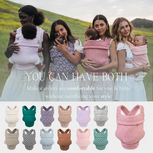 Vista 6 de Mabē Monarch Portabebés Ergonómico – Portabebés de Algodón Premium de Estructura Suave para Recién Nacidos a Niños Pequeños con Diseño Saludable