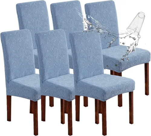 Vista 90 de Fundas impermeables para sillas de comedor, fundas elásticas para sillas Parsons, para comedor, cocina, funda protectora para silla de comedor