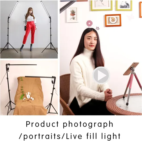 Vista 2 de Kit de iluminación LED para estudio de fotografía de 23.62