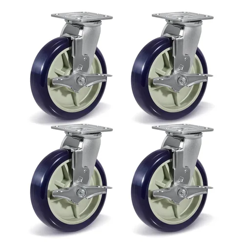 Vista 32 de Ruedas giratorias industriales de 4 x 2 pulgadas, poliuretano en rueda de polipropileno, ampliamente utilizadas para camiones de plataforma U-Boat