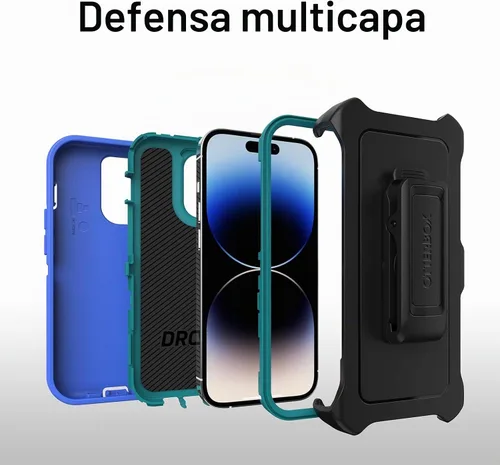Vista 5 de OtterBox Funda para iPhone 14 Pro Defender Series - Azul Azul claro