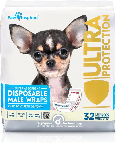 Vista 15 de Paw Inspired Bandas desechables para perros machos, banda para el vientre para perros Pañales desechables para perros Bandas para el vientre