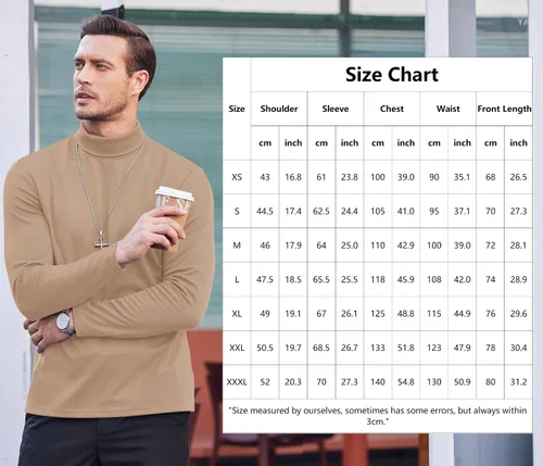 Vista 6 de COOFANDY Men's Slim Fit Basic Turtleneck Long Sleeve Lightweight Pullover Sweaters Casual Knitted Tops