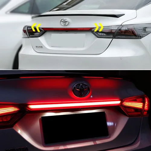 Vista 5 de Lente Roja Óptica 3D Completa LED Tipo Secuencial Trasera Señal de Giro Luz Trasera Freno para Toyota Camry 2018 2019 2020 2021 2022 2023