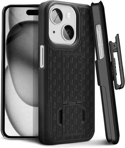 Vista 14 de MOTIVE Funda para iPhone 14, funda con clip para cinturón para Apple iPhone 14, funda protectora delgada y resistente a prueba de golpes con soporte