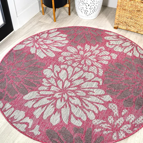 Vista 47 de JONATHAN Y Alfombra Corredor de Tejido Texturizado Floral para Interiores y Exteriores 2X8 Marrón/Crema, Zinnia Moderna para Patio Trasero, Patio