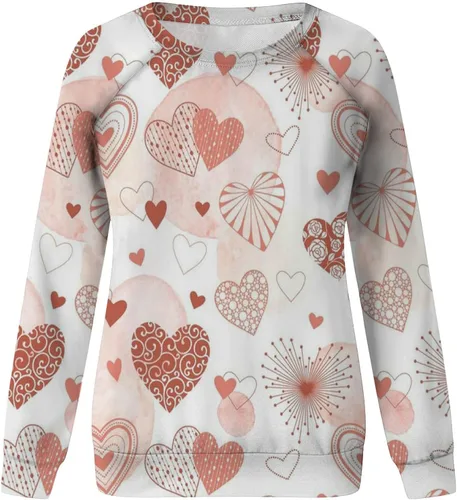 Vista 36 de Sudadera de manga larga con estampado de leopardo y corazón para mujer, para el día de San Valentín, sin botones, para niñas, regalos