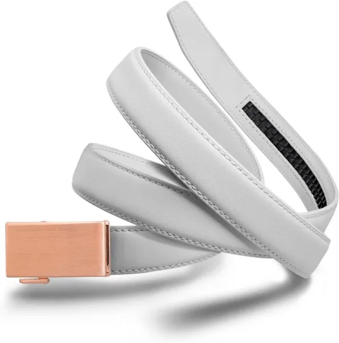Vista 33 de Mission Belt Cinturón de trinquete de cuero para mujer, colección de cuero de 1.181 in oro/cuero negro