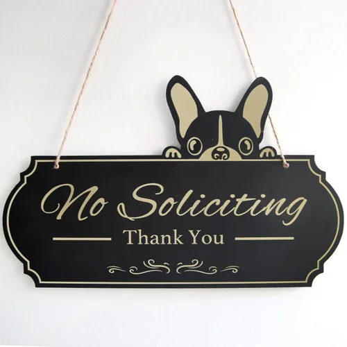 Vista 6 de Letrero de No Soliciting para la casa, divertido y rústico con texto en inglés "No Soliciting", letreros para patio al aire libre para decoración