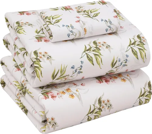 Vista 130 de RUVANTI Sábanas de percal 100% algodón, tamaño individual, anual Fresco fresco, bolsillo profundo de 16 pulgadas, suave, transpirable y duradero