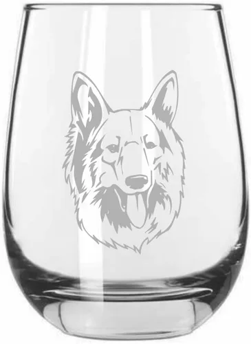 Vista 70 de Shar Pei (chino) - Vaso de vino sin tallo grabado para perro, 15.25 onzas