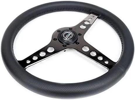 Vista 3 de NRG Innovations NRG-ST-034BC-PR - Volante ligero para juegos: Driftz- Fabricado con cuero perforado, compuestos ligeros y radios cromados negros