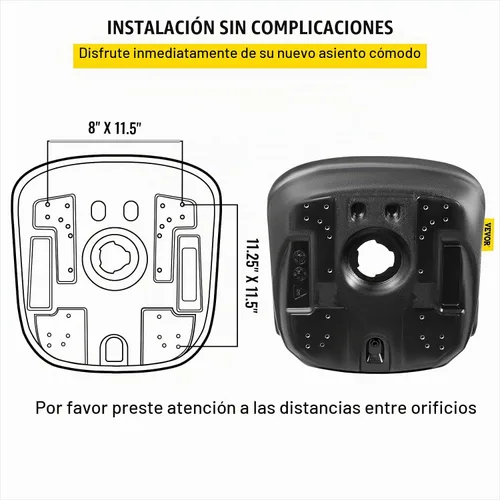 Vista 6 de VEVOR Asiento universal de repuesto para tractor, 2 piezas, asiento compacto de cortacésped de respaldo alto, asiento de carretilla elevadora
