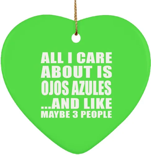 Vista 4 de Designsify Christmas Tree Decoration, All I Care About Is Ojos Azules, Heart Ornament Blue, Gifts for Birthday Anniversary Valentines Mom Mothers