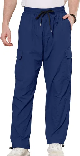 Vista 2 de YRW Pantalones cargo casuales para hombre, pantalones deportivos Y2K para hombre, pantalones deportivos Y2K de ajuste relajado, pantalones
