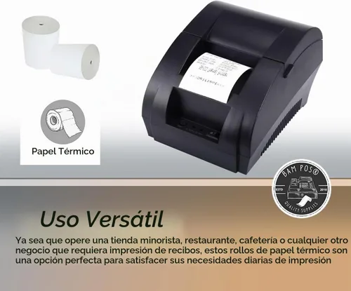 Vista 3 de BAM POS - Rollos de papel térmico para recibos, 3-1/8 x 190 pies, sin BPA (30 rollos)