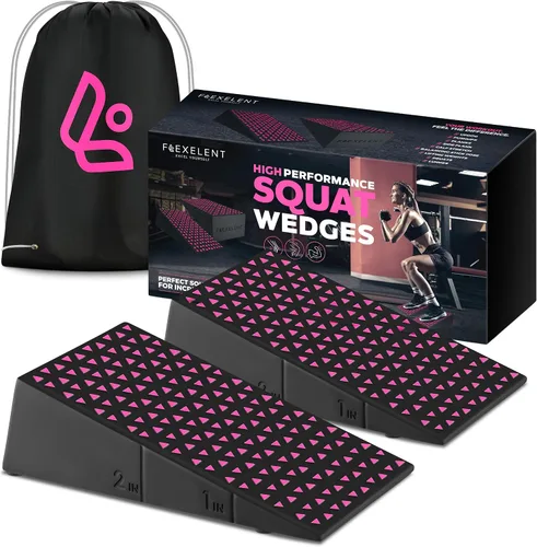Vista 9 de Par de Bloques en Cuña para Sentadillas Flexelent - Bloque en Cuña para Sentadillas con Talón Elevado para Sentadillas Más Profundas, Levantamiento