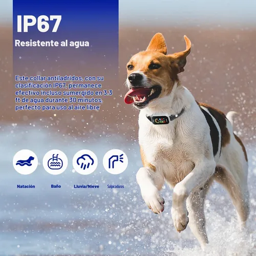 Vista 5 de Collar antiladridos para perros pequeños, medianos y grandes (5-150 libras), collar de entrenamiento antiladridos recargable inteligente con 7