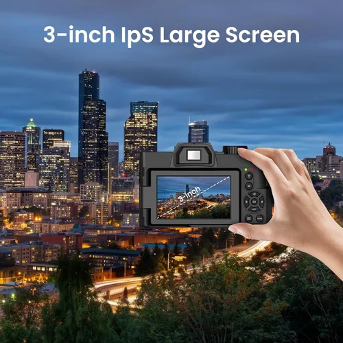 Vista 6 de Cámara digital 4K para fotografía y video enfoque automático de 48 MP con WiFi Cámara de vlogging de enfoque automático para YouTube con pantalla