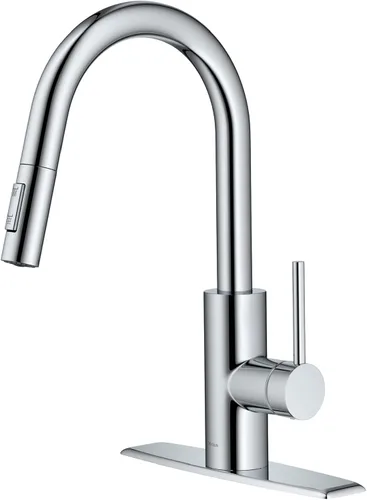 Vista 13 de KRAUS Oletto - Grifo de barra de cocina de un solo mango con ensamble de montaje superior QuickDock en latón cepillado, KPF-2600BB