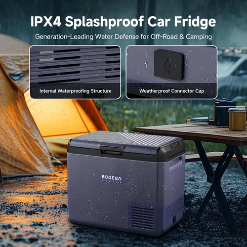 Vista 5 de BODEGACOOLER Refrigerador de coche de 12V, 63 cuartos (60L) IPX4 refrigerador eléctrico impermeable, refrigerador de coche con control por